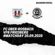 Bild könnte enthalten: Text „FUSSBALL-CLUB #AUSWÄRTSSPIEL 19 DBER.ROSBAGH 1845 75Jahre VS VB Friedberg FC OBER-ROSBACH VFB FRIEDBERG #MATCHDAY 20.09.2020“